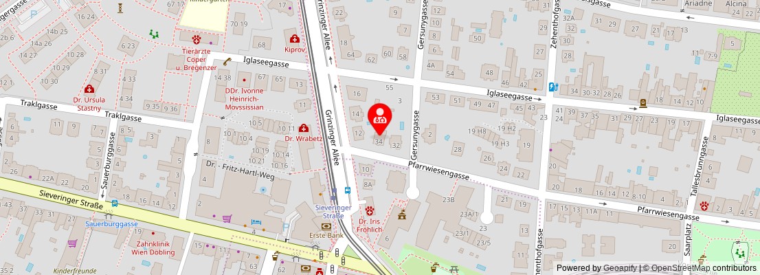 Street map section around the address