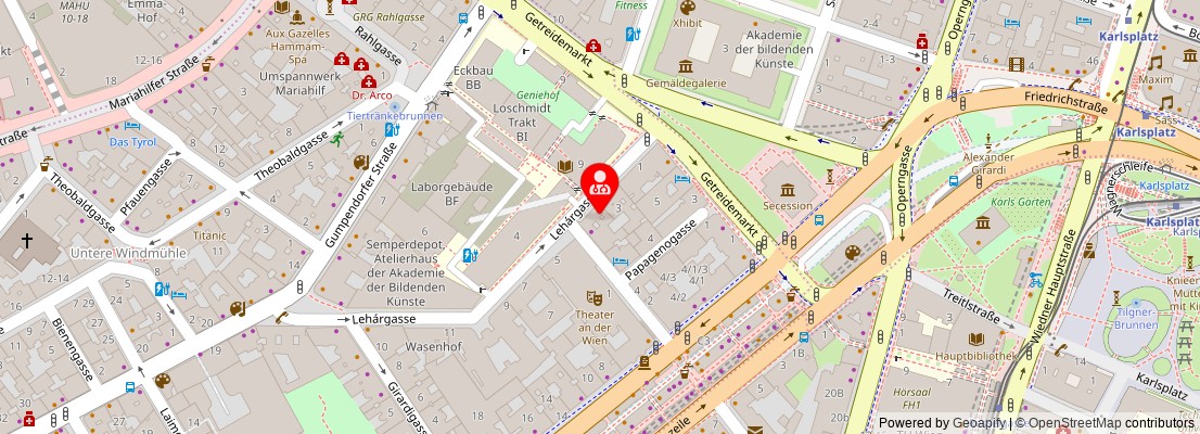 Street map section around the address