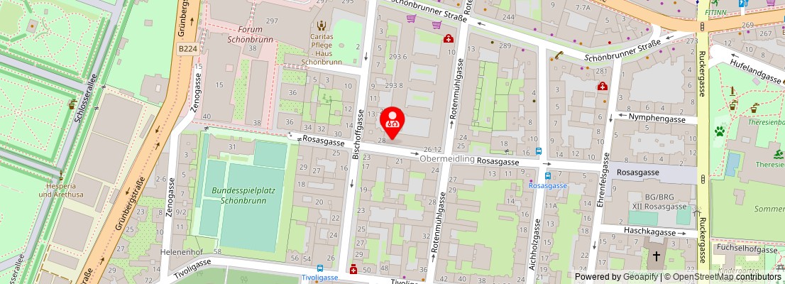 Street map section around the address