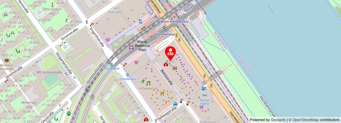 Street map section around the address