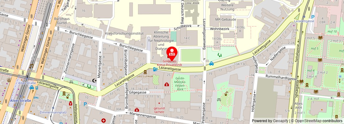 Street map section around the address