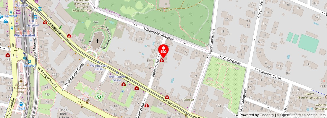 Street map section around the address