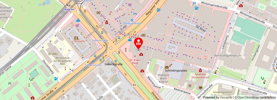 Street map section around the address