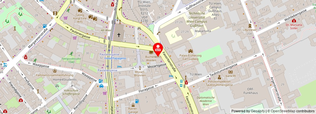 Street map section around the address