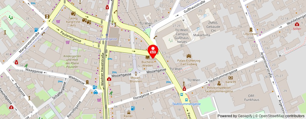 Street map section around the address