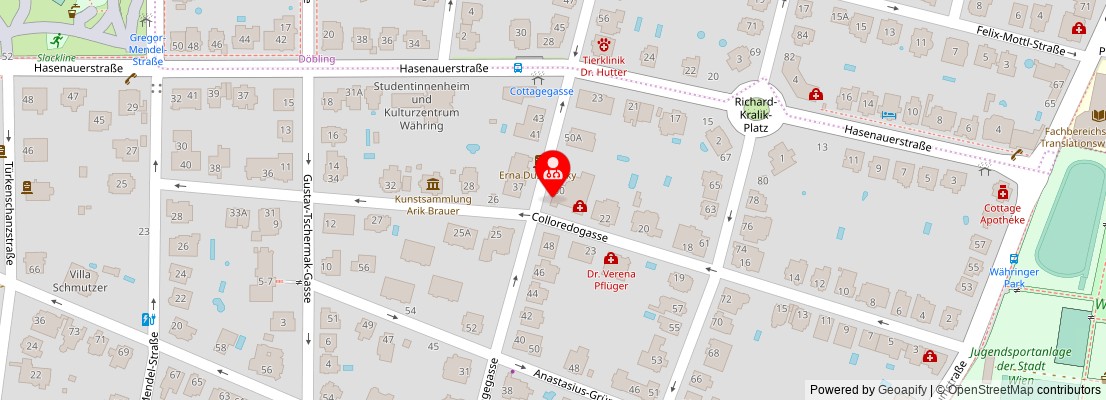 Street map section around the address