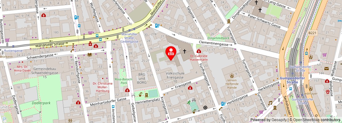 Street map section around the address