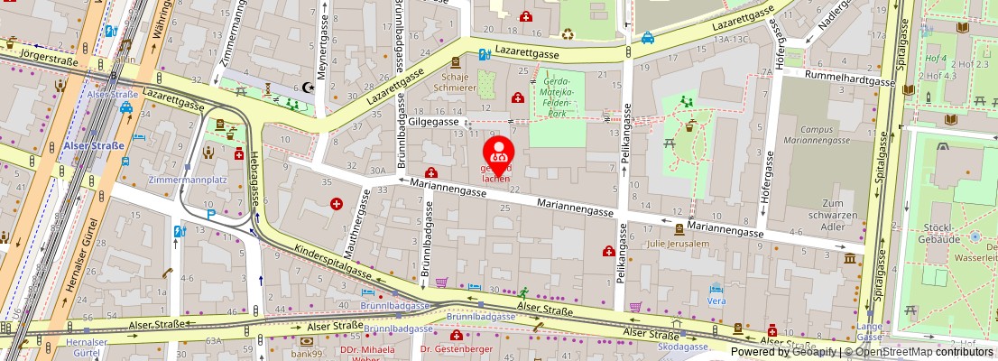 Street map section around the address