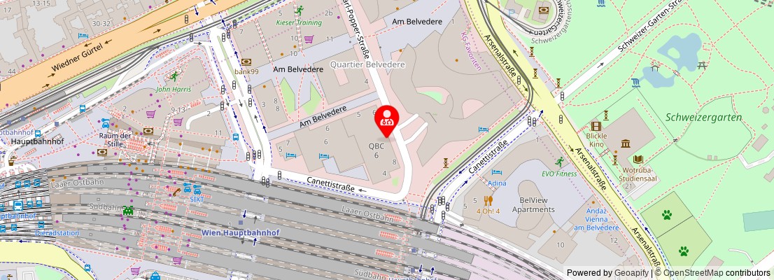 Street map section around the address