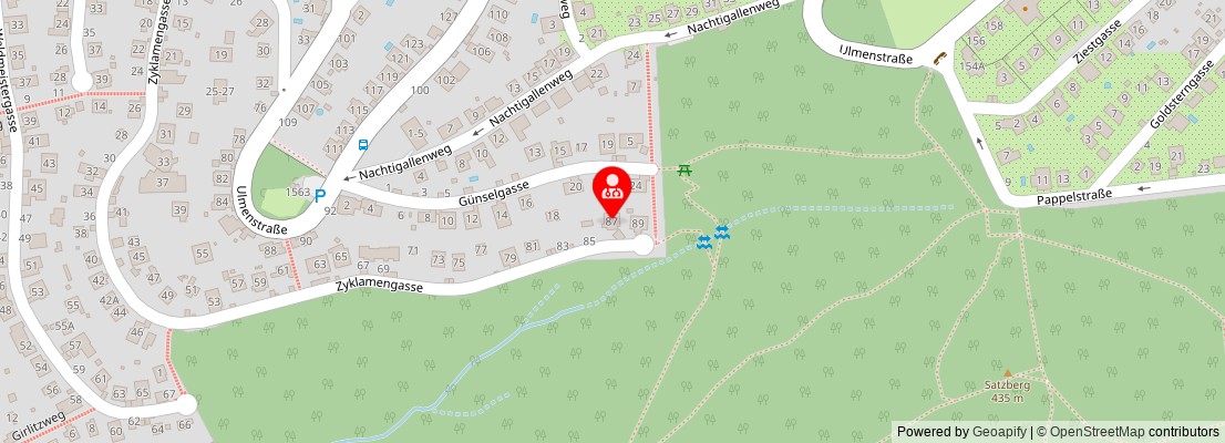 Street map section around the address