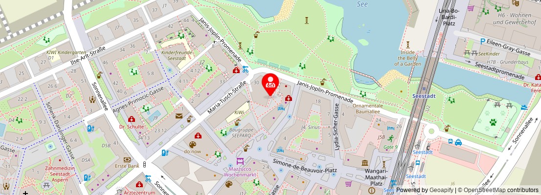 Street map section around the address