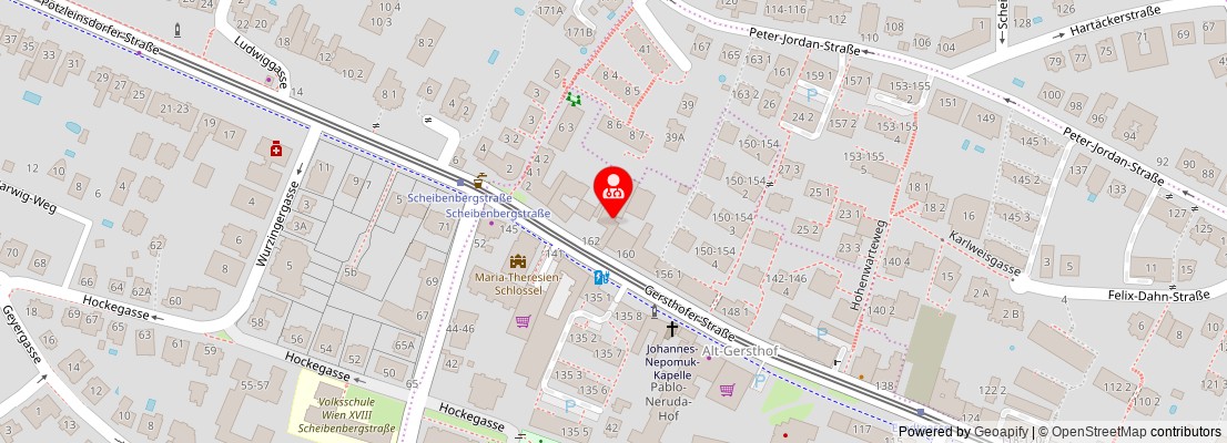 Street map section around the address