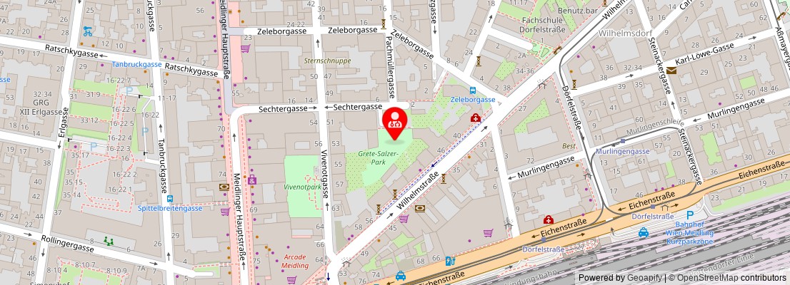 Street map section around the address