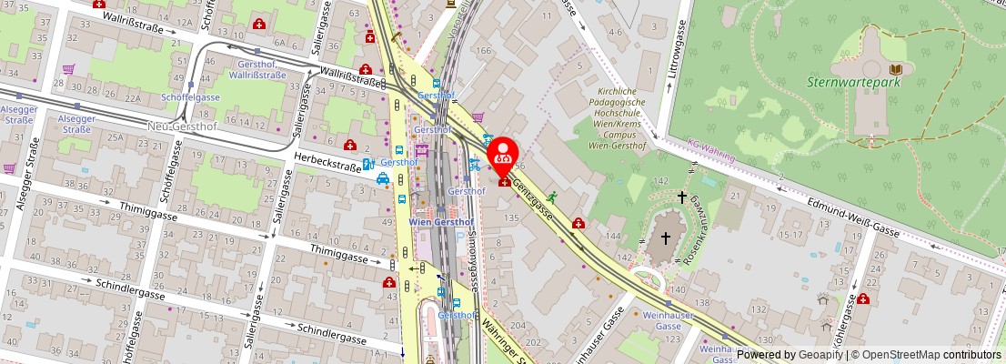 Street map section around the address
