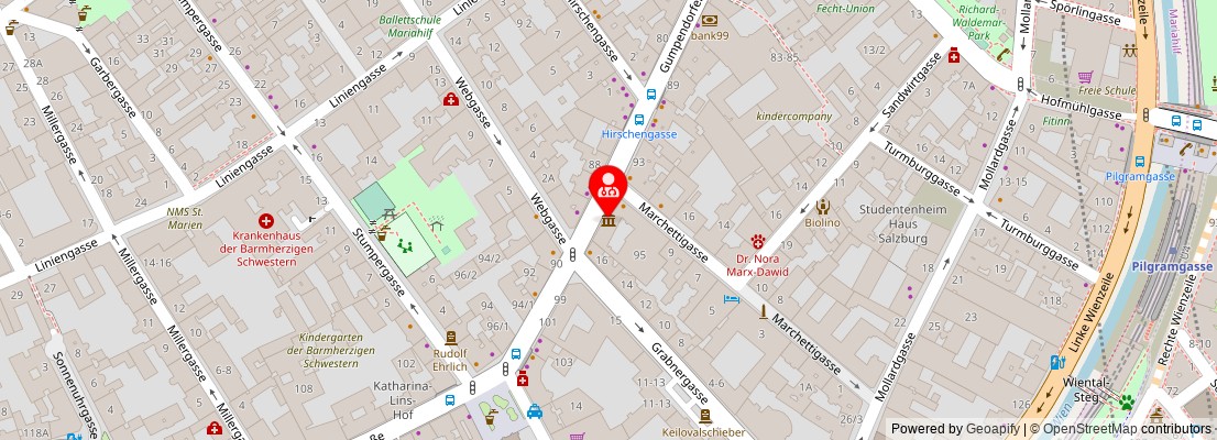 Street map section around the address