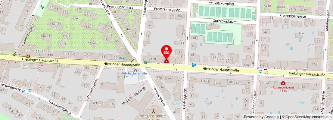 Street map section around the address
