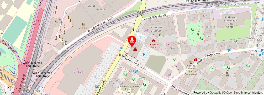 Street map section around the address