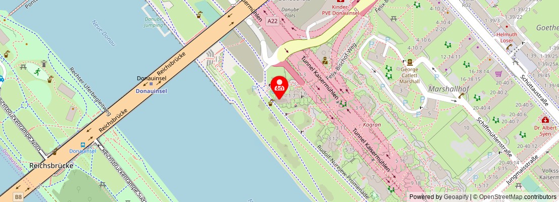 Street map section around the address