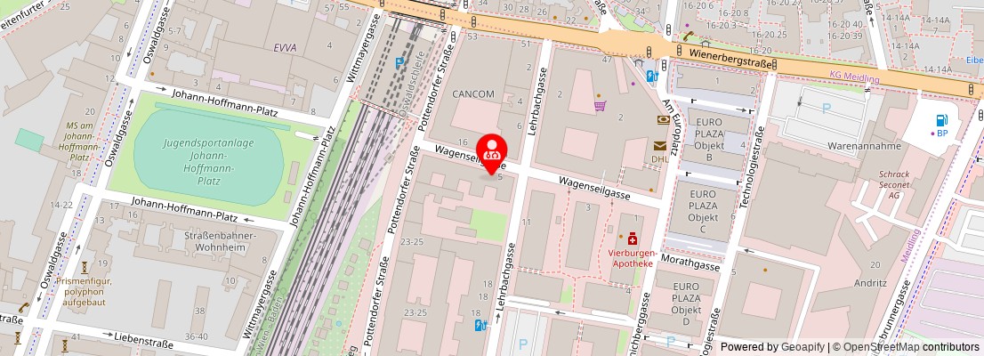 Street map section around the address