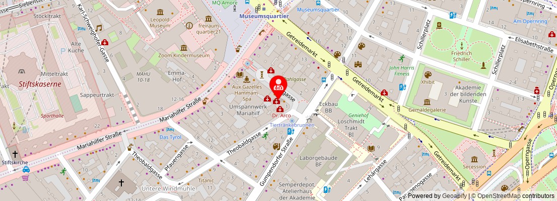 Street map section around the address