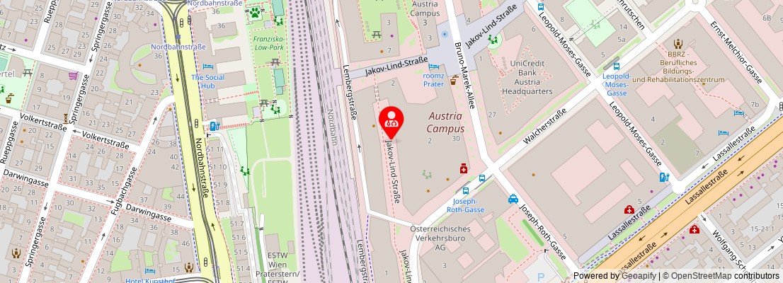 Street map section around the address