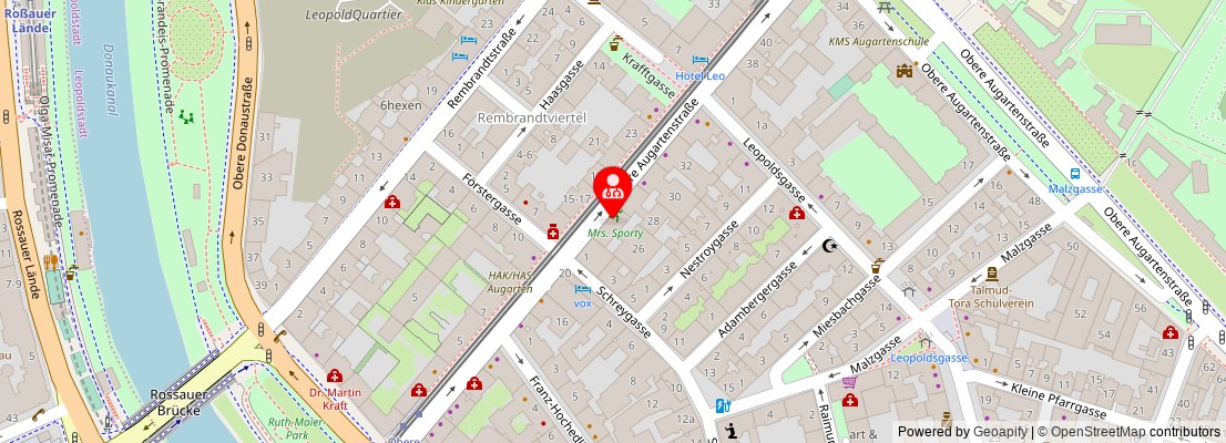 Street map section around the address