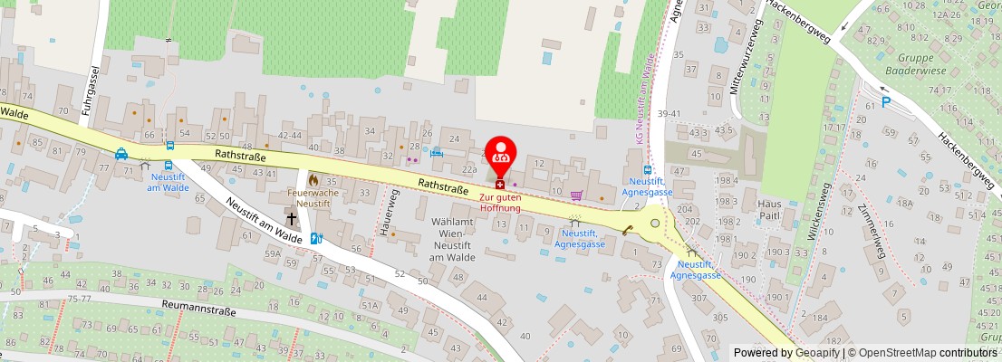 Street map section around the address