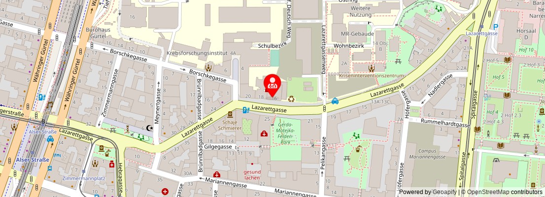 Street map section around the address
