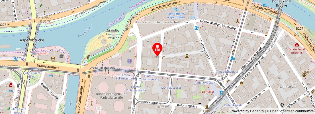 Street map section around the address