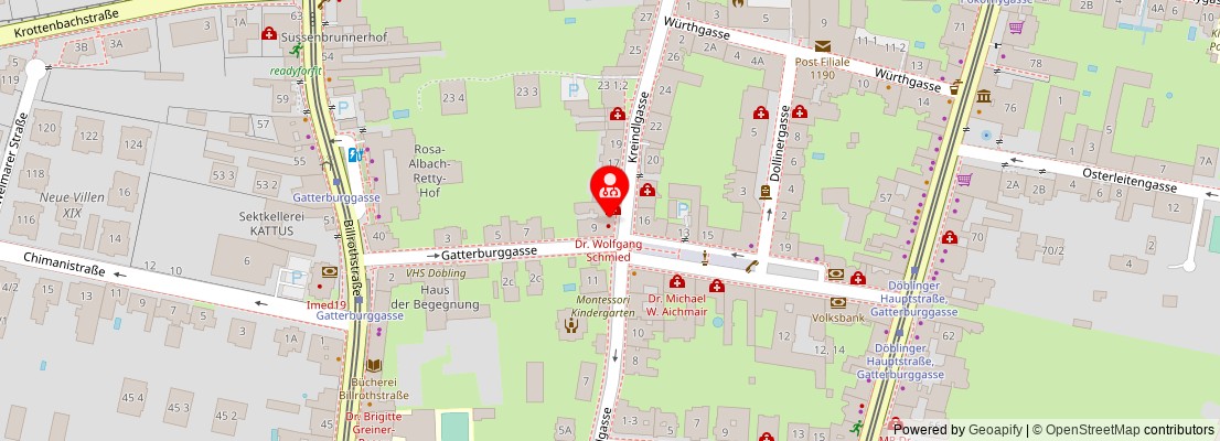 Street map section around the address