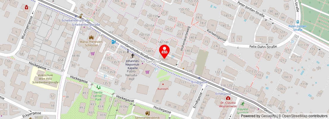 Street map section around the address
