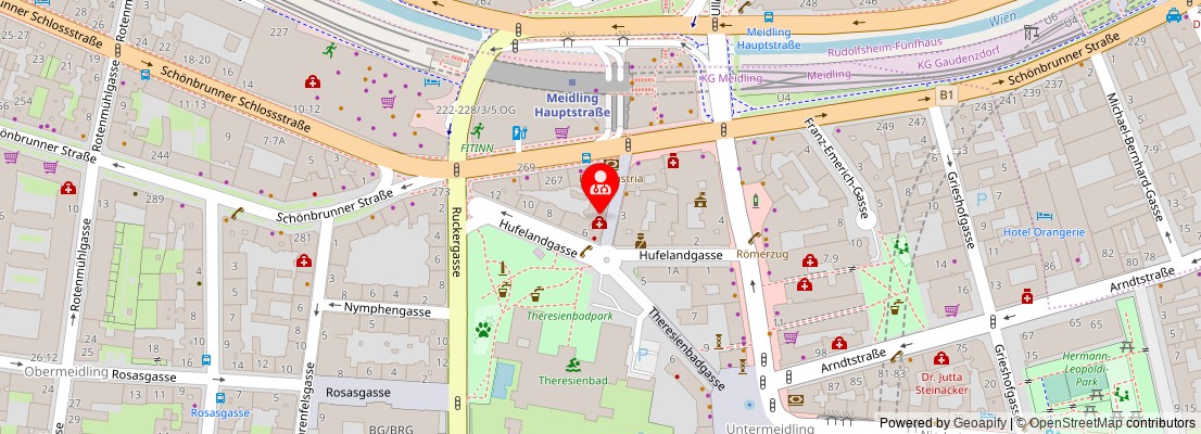 Street map section around the address