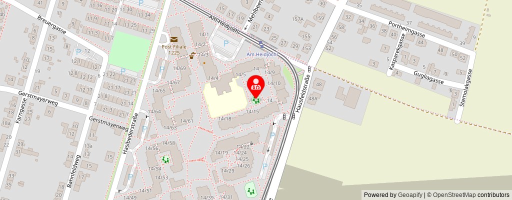 Street map section around the address