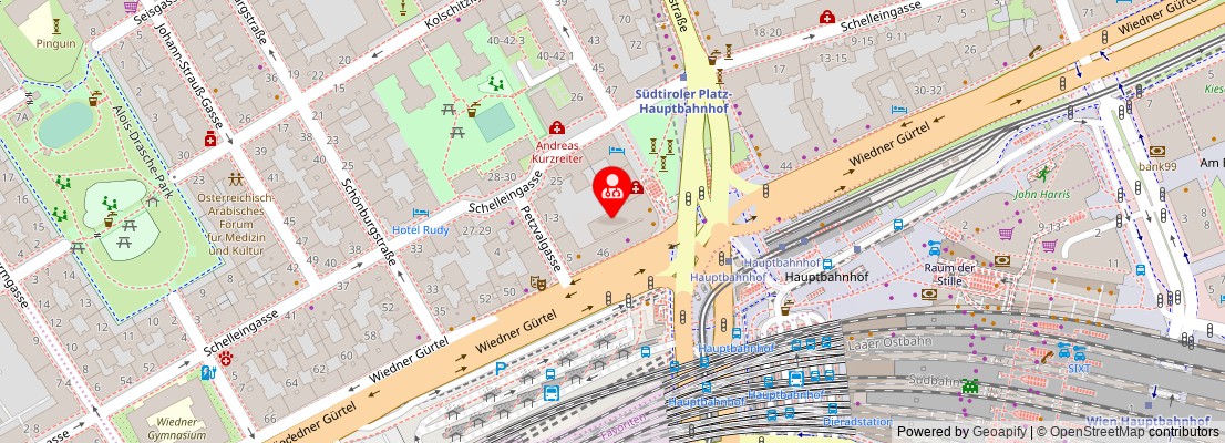 Street map section around the address