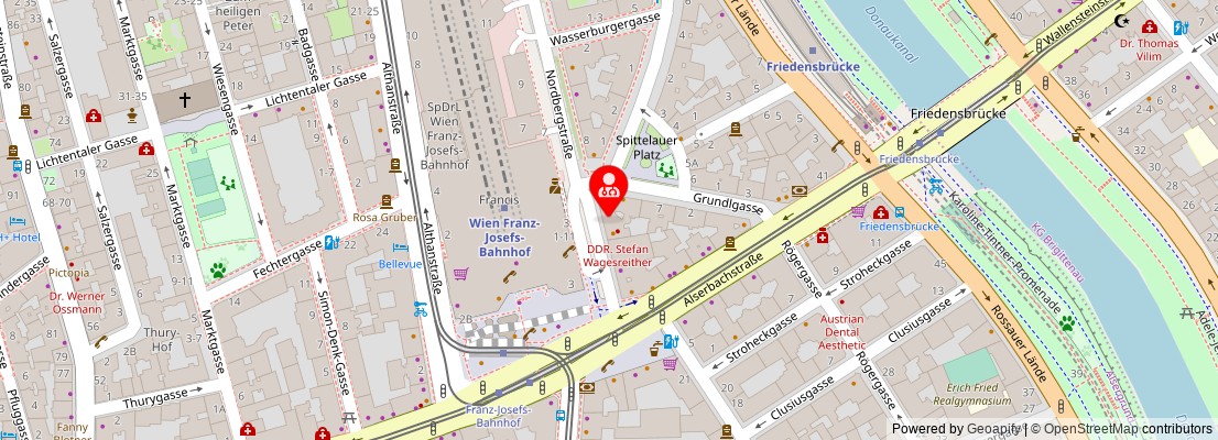 Street map section around the address