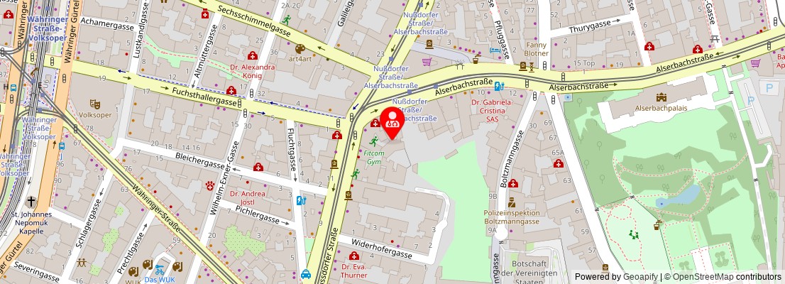 Street map section around the address