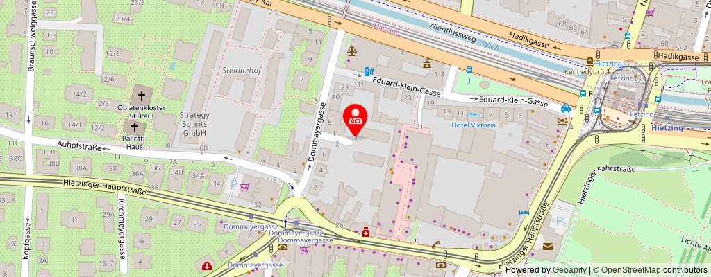 Street map section around the address