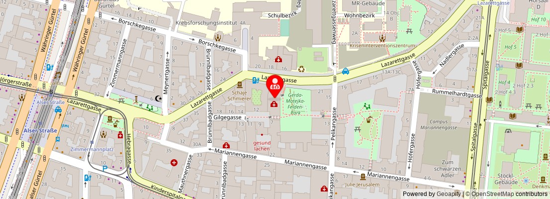 Street map section around the address