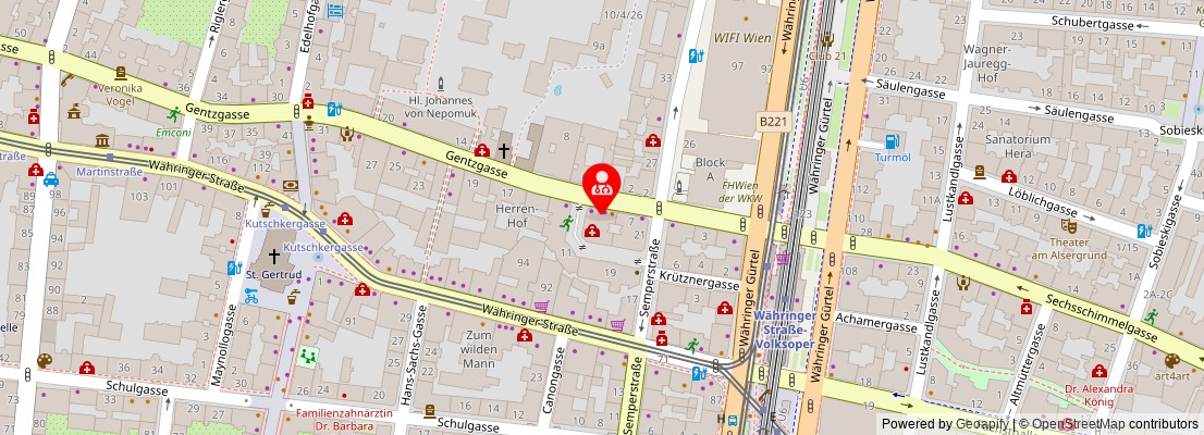 Street map section around the address