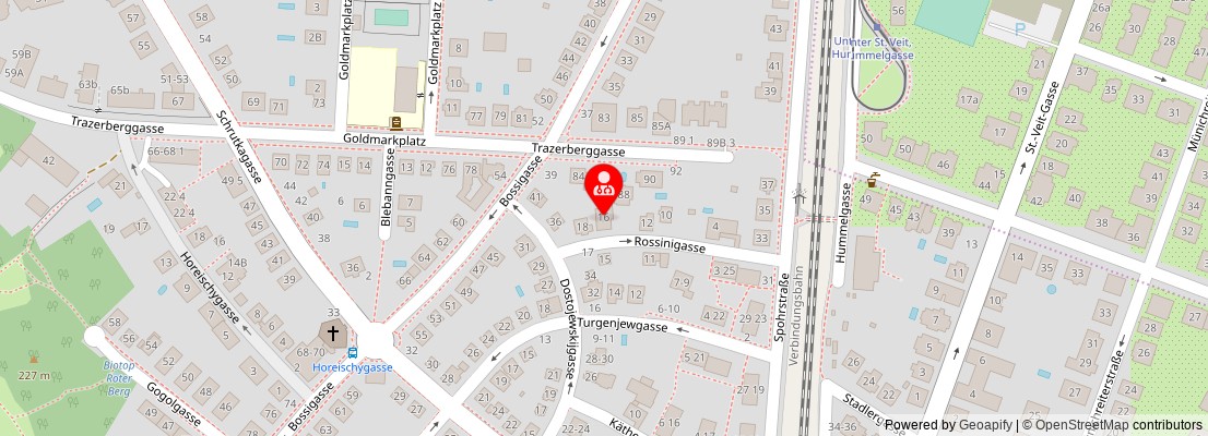 Street map section around the address