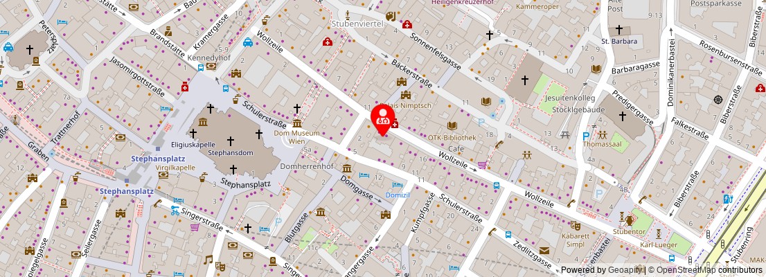 Street map section around the address