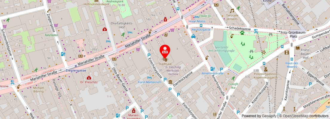 Street map section around the address