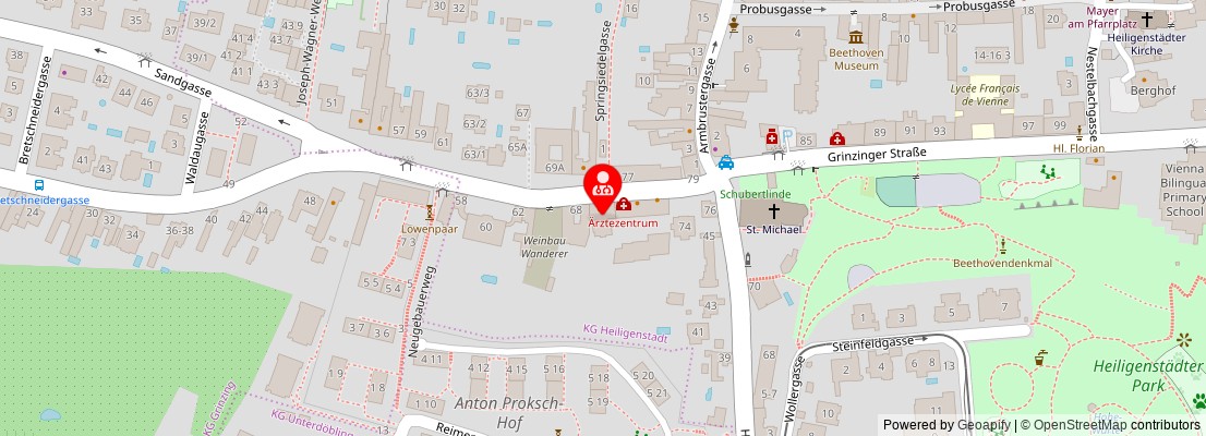 Street map section around the address