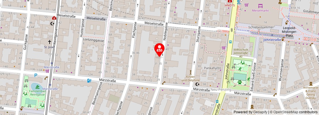 Street map section around the address