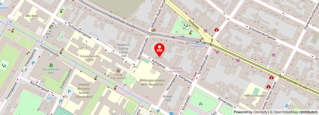Street map section around the address
