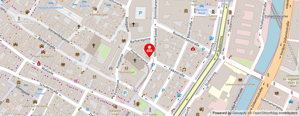 Street map section around the address
