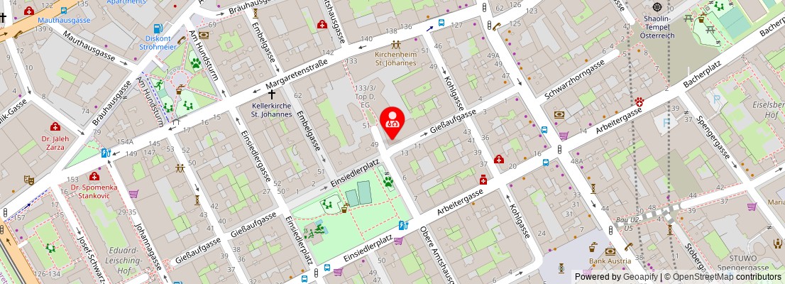Street map section around the address