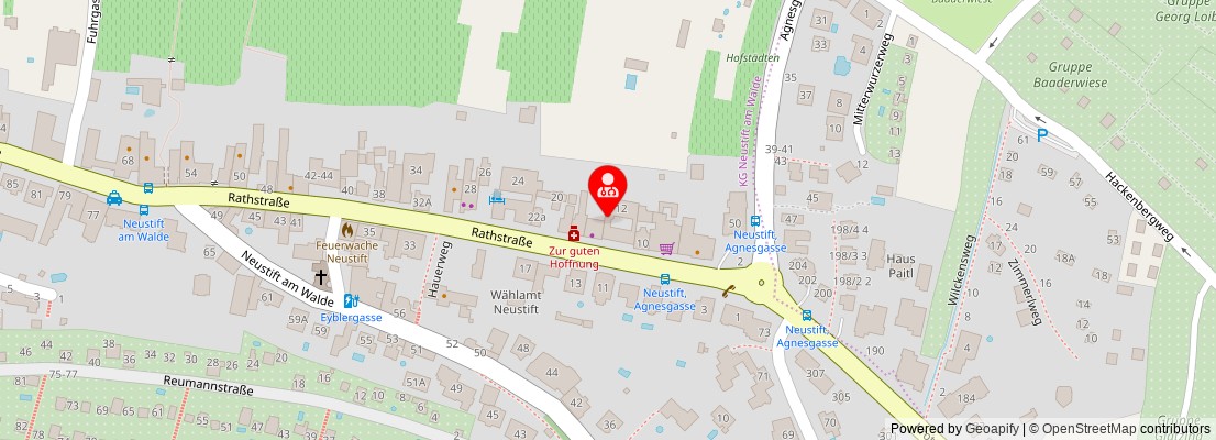 Street map section around the address