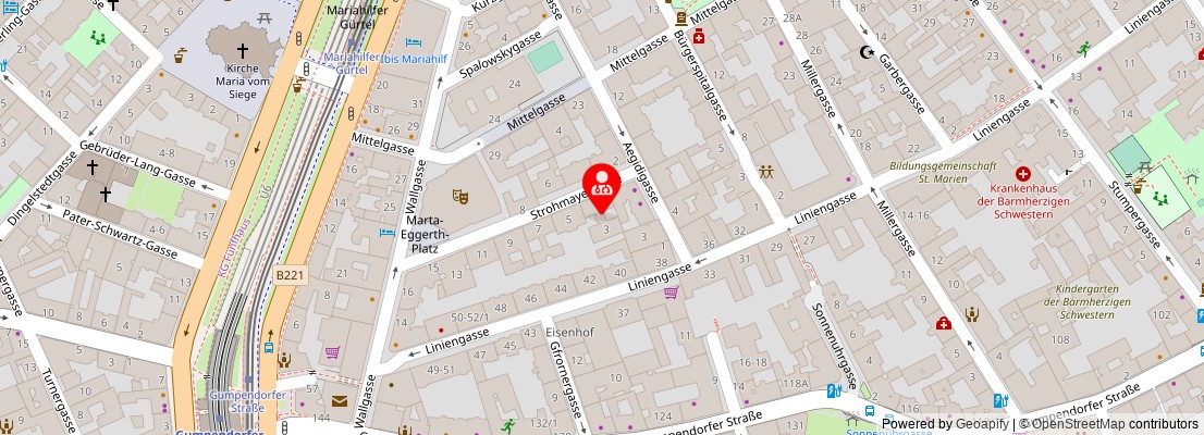 Street map section around the address