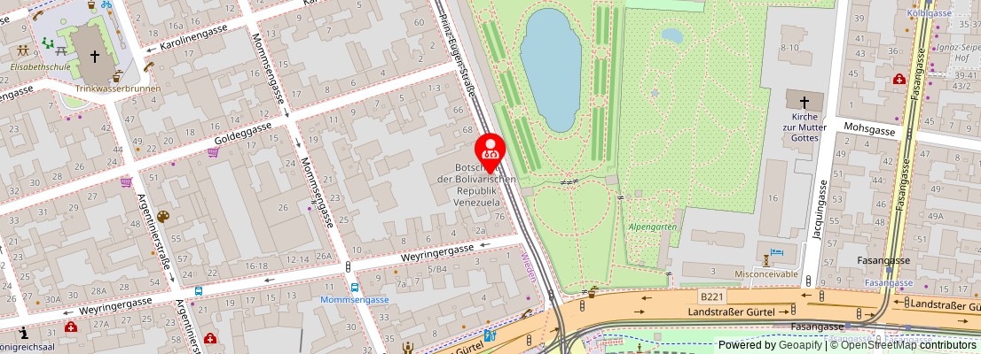 Street map section around the address